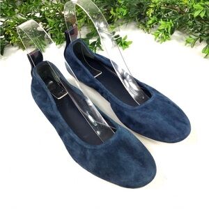 MERCEDES CASTILLO Deep Blue Suede Flats